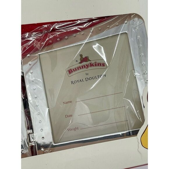 NiB Bunnykins Silver Double Frame by Royal Doulton New In Damaged Box 3.5”x3.5” - Picture 7 of 12